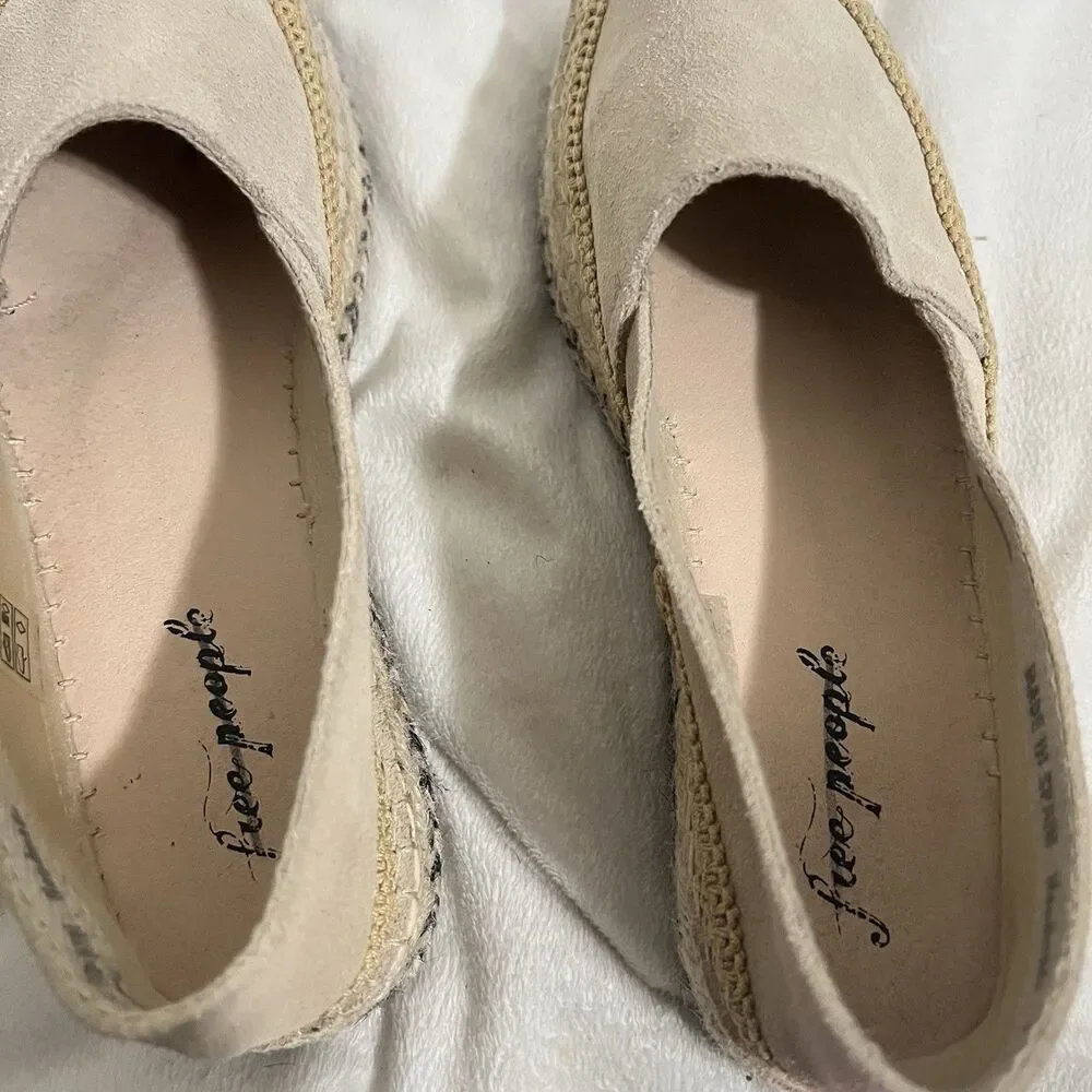 Free People Eden Double Stack Espadrilles Shoes Size 41 / US 10 Beige Bohemian